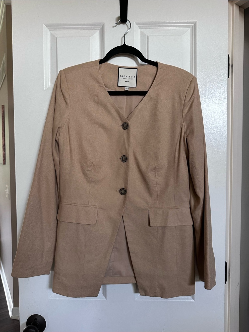 Bagatelle Collection Linen Blend Collarless Blazer – Size Small